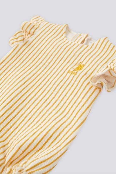 U.S. Polo Assn. US Polo AssnBaby Girl Striped Jumpsuit Yellow USB1979