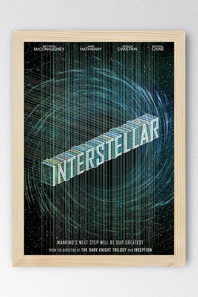 Saturn Επιτραπέζιο με πλαίσιο Interstellar - Επιτραπέζια αφίσα ταινίας Interstellar