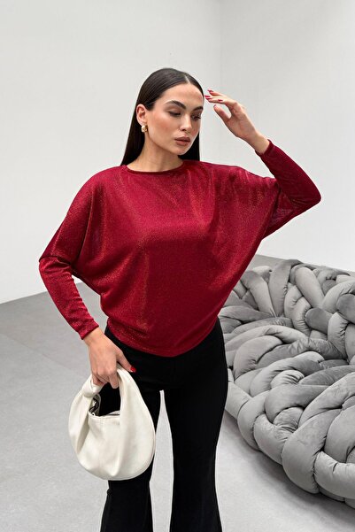 RB CLUB Kadın Yarasa Kol Simli Bluz