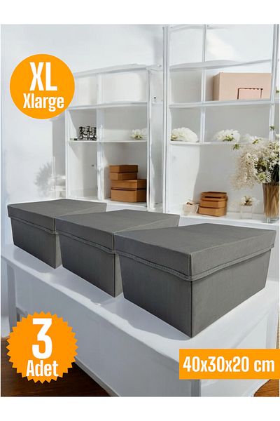 Balkan Room 3 Pcs Clamshell Cabinet Organizer Box Multipurpose Storage Box Xlarge 40X30X20 cm