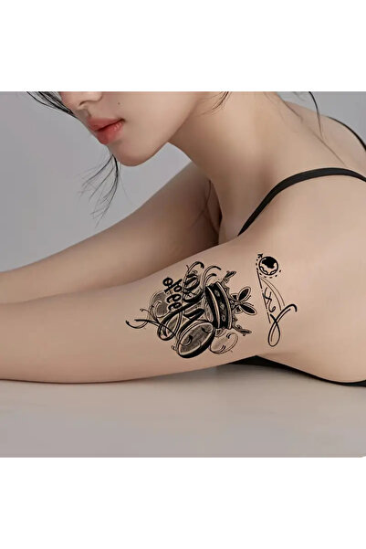 Genel Markalar Taç Kral Yazı Geçici Dövme Geçici Dövme Tattoo(STICKER)