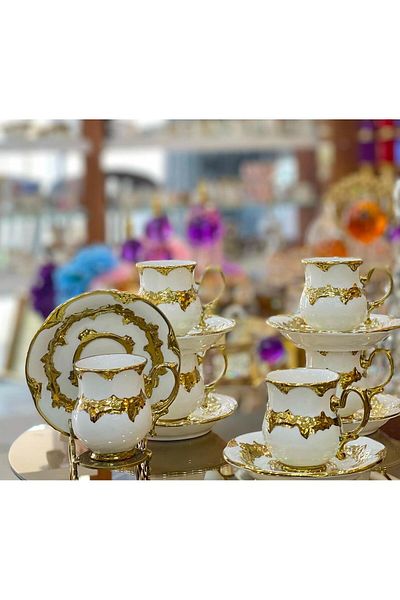 decovien 6 Person Porcelain Coffee Cup Set