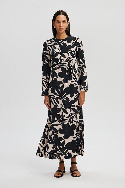 Touché Privé KLEID MIT FLACHEM DETAIL UND GEMUSTER