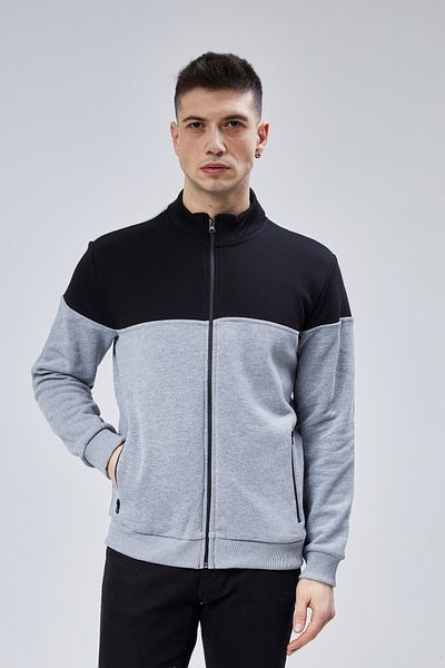 DOSXX Hank 1St Quality Cotton Polyester Zippered Men's Long Sleeve Sweatshirt Cardigan