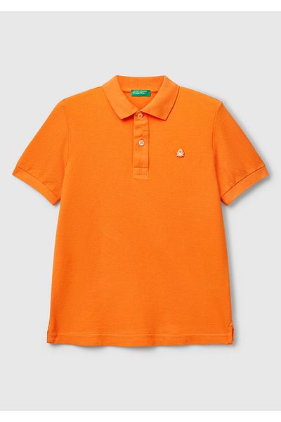 United Colors of Benetton Μπλουζάκι Pique Polo Boy's Orange Logo