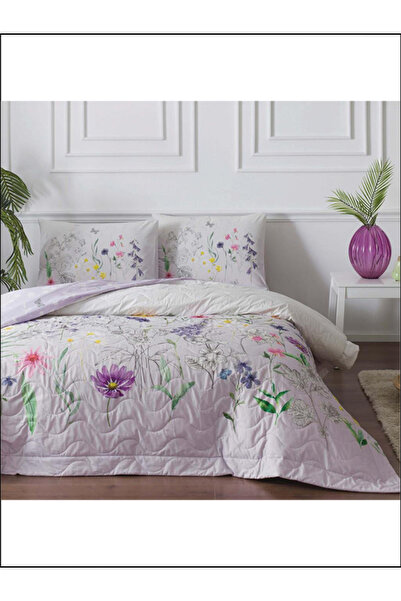 Taç Kapitoneli Nevresim Takımı April Lila Tek Kişilik