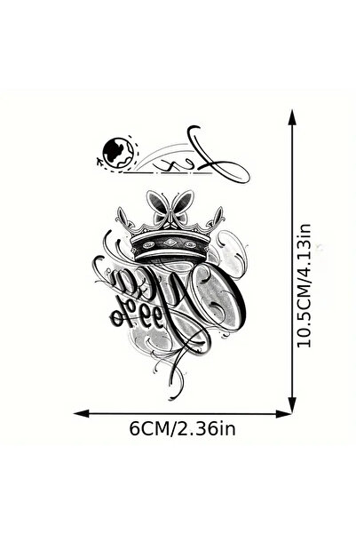 Genel Markalar Taç Kral Yazı Geçici Dövme Geçici Dövme Tattoo(STICKER)