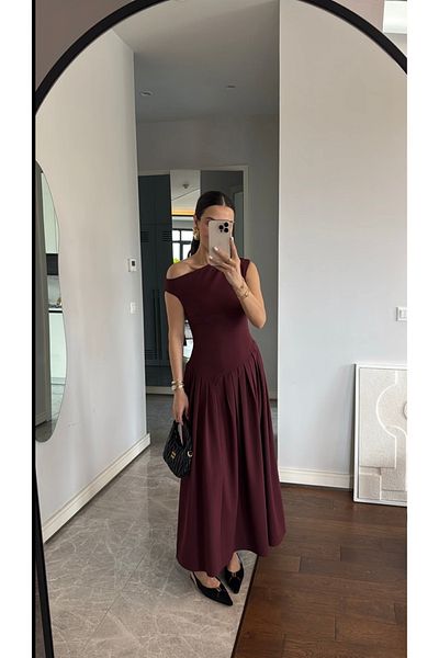 ForOre فستان PINTEREST أساسي بياقة كاياك