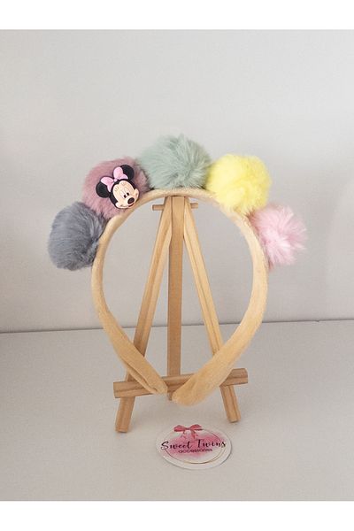 Sweet twins accessories Minnie Colorful Pompom Velvet Children's Crown