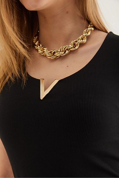 CALİENTE Collar V Detail Knitwear Blouse Black