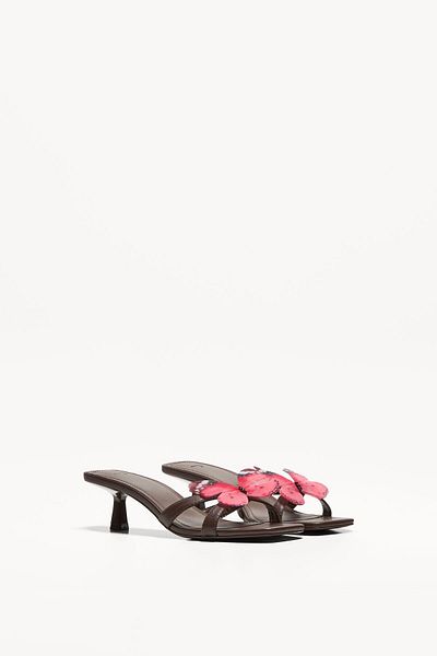 Bershka High-heel sandals with butterfly detail