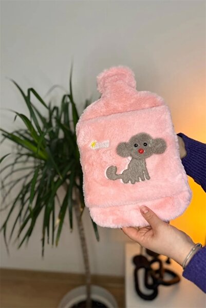OLİVYA Peluş Kılıflı Köpek Emojili Sıcak Su Torbası 2 Litre