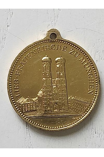 Edi Antik Medallion of Munich Church Dated 1894. Complete Bronze