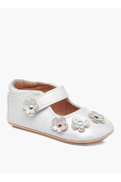 Barefeet Floral Accent Booties with Hook and Loop Closure