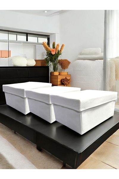 Balkan Room 3 Pcs Clamshell Cabinet Organizer Box Multipurpose Storage Box Xlarge 40X30X20 cm