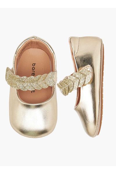 Barefeet Embellished Booties with Hook and Loop Closure