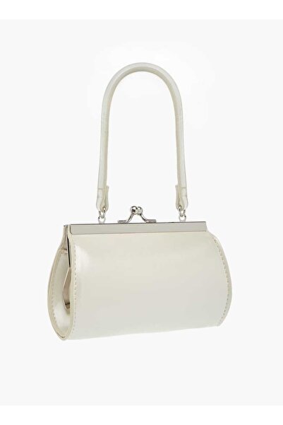 Celeste Bow Accent Clutch with Strap Handle and Clasp Closure