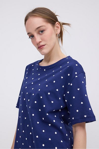 Addax Heart Pattern Shorts Pajama Set Sıh-15