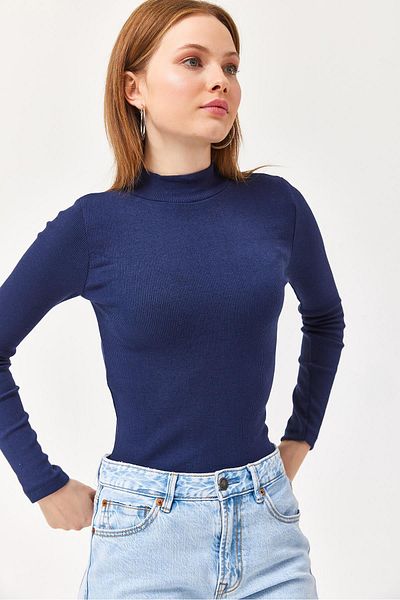 CALİENTE Half Fisherman Camisole Blouse Navy Blue