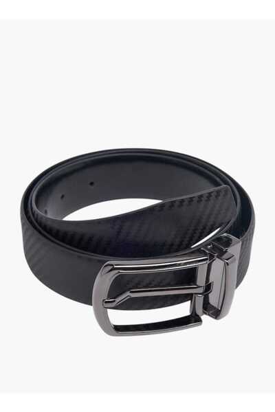 Duchini Textured Reversible Belt with Pin Buckle Closure