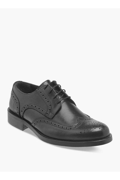 Duchini Men's Perforated Detail Lace-Up Derby Shoes