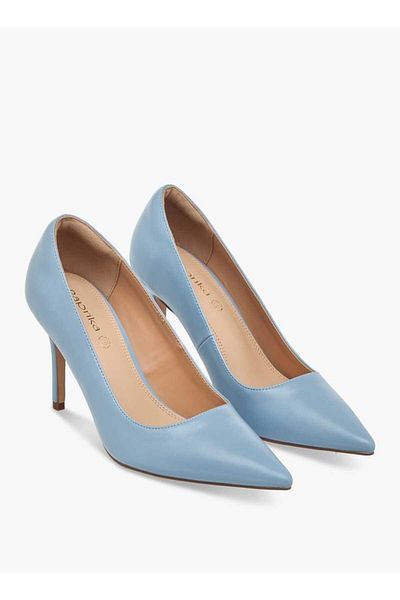Paprika Textured Slip-On Pumps with Stiletto Heel