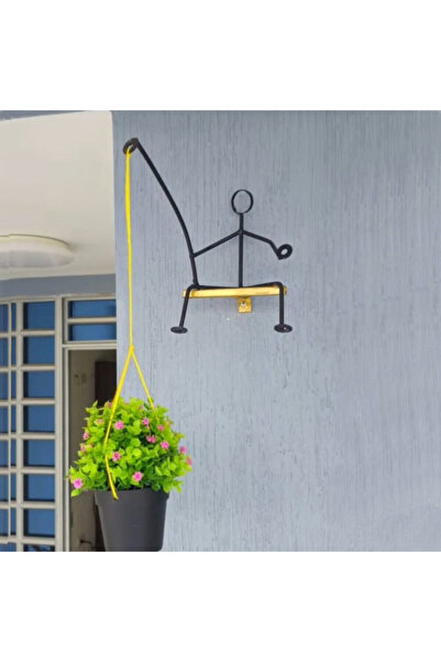 andekor Dekoratif Çöp Adam Çiçeklik Saksı Duvar Aparatı