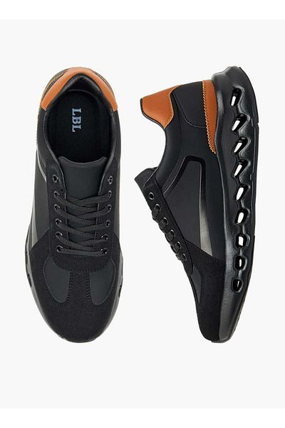 LBL by Shoexpress LBL by Shoexpress Panelled Ankle Sneakers with Lace-Up Closure