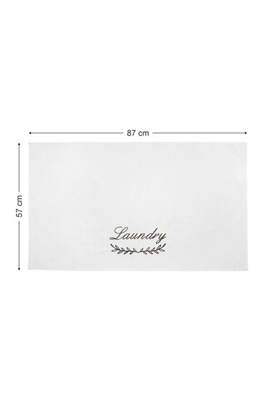 HOMELKA Washing Machine Cover Embroidered Liquid Proof Fabric White Color