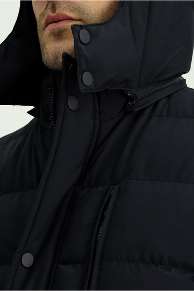 Kiğılı Slim Fit Dar Kesim Kapüşonlu Spor Şişme Kaban