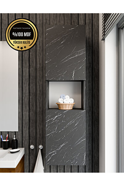dekor fim DF16101BD Bölmeli, Kapaklı ve Duvara Monteli Banyo Dolabı Çok Amaçl...