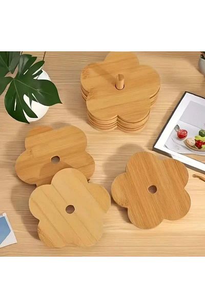 Viyens 6-Piece Daisy Model Wooden Trivet 15cm