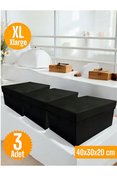 Balkan Room 3 قطع صندوق منظم للخزانة صندوق تخزين متعدد الأغراض مقاس XLarge 40x30x20 سم