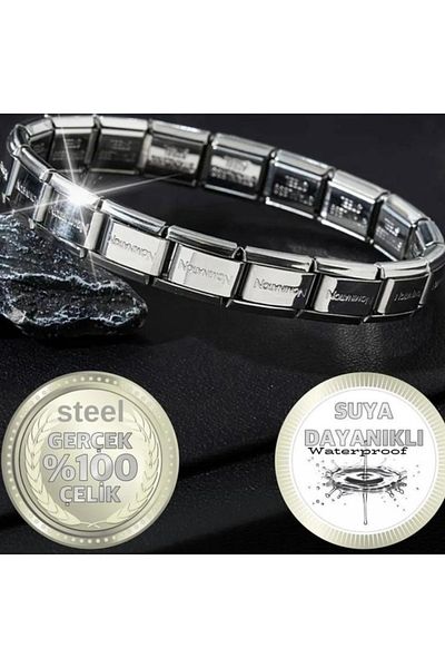 Merci Jewellery Italian Charm Steel Bracelet (Written)