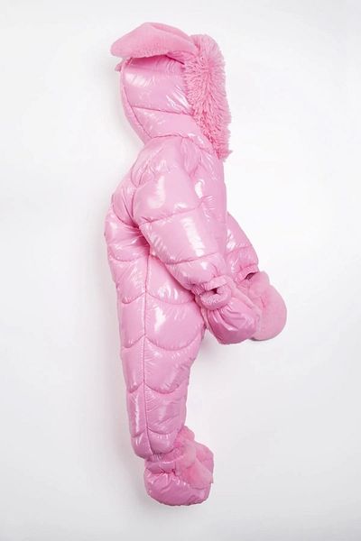 DeKuBaby New Season Shiny Cute Rabbit Eared Booties and Gloves Furry Hooded Baby Cosmonaut Jumpsuit