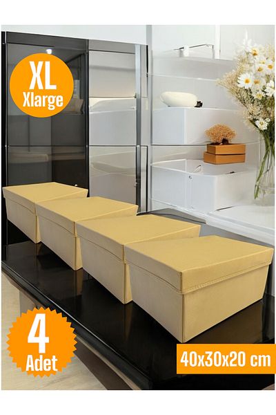 Balkan Room 4Pcs Clamshell Interior Organizer Box Multipurpose Storage Box Xlarge 40X30X20 cm