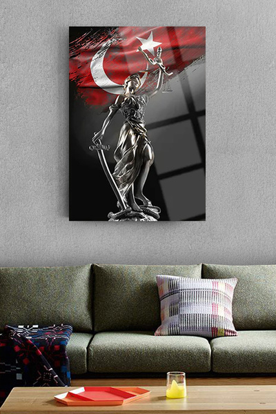 TAULART Avukat Ofisine Hediye Themis Heykeli Adalet Heykeli KIRILMAZ CAM TABLO EV OFİS İŞ YERİ HEDİRYESİ