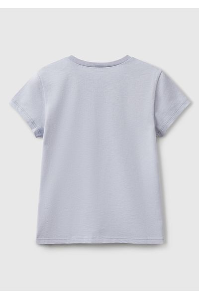 United Colors of Benetton Tricou pentru fetiță cu imprimeu cu logo-ul Liliac