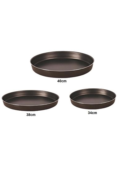 Mehtap Onyx Teflon Tray Set 34-38-40 cm