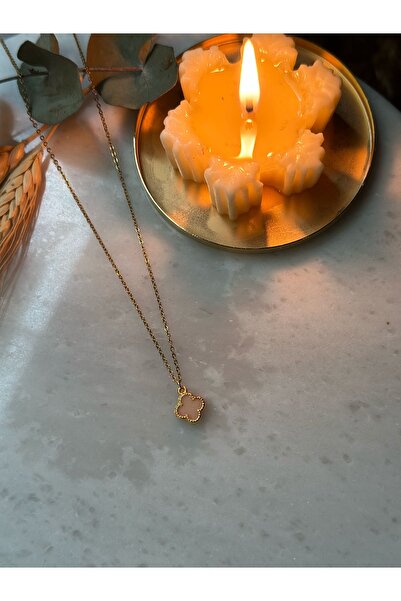 MİOSA 316L Kararmaz Çelik Mineli Mini Yonca Kolye