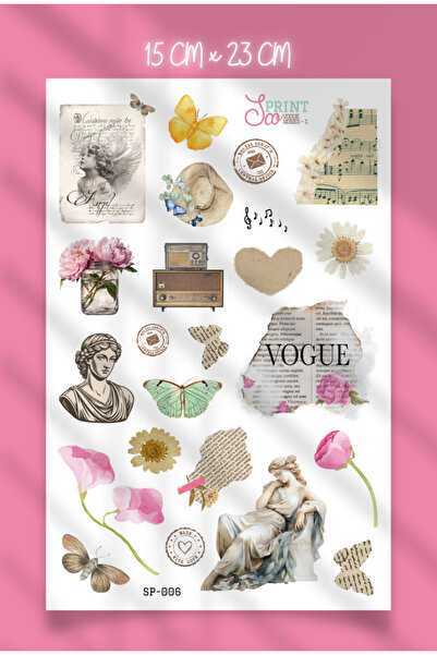 SooPRINT Vintage Art Sticker Koleksiyonu - Bullet Journel / Planner / Ajanda ...