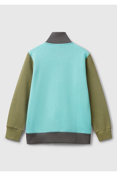 United Colors of Benetton Момчешки суитшърт с тюркоазено лого