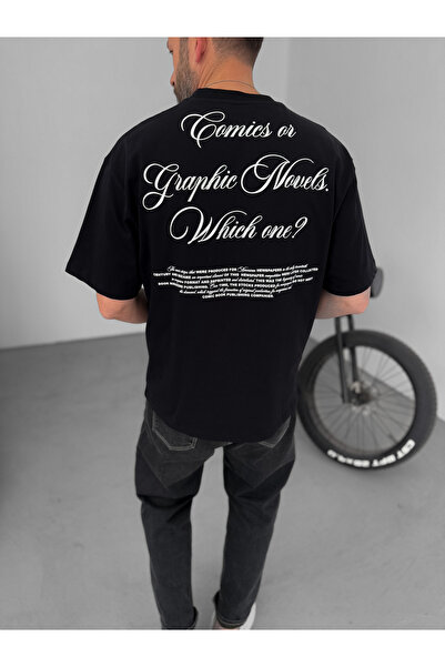 BYBASICMAN Siyah Parlak Kabartmalı T-Shirt YP-5019