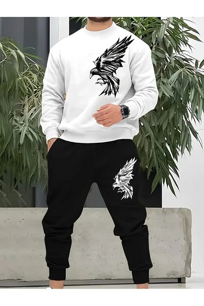 FULL TOLERANCE Yd Desing Sports Eagle Printed Underwear Suit for Men