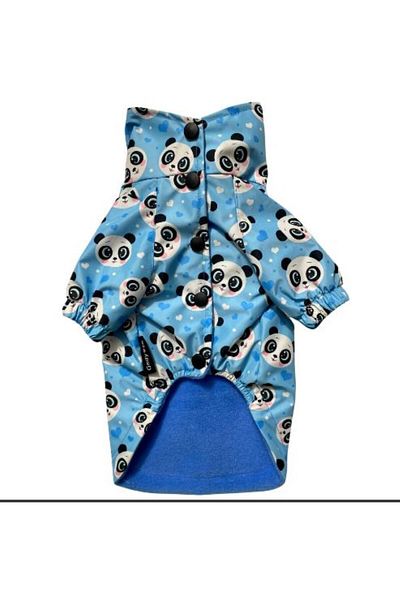 GedyCo Blue Panda Small Breed Dog Raincoat with Fleece