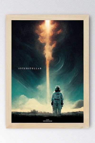 Saturn Interstellar Framed Painting - Interstellar Movie Poster Painting