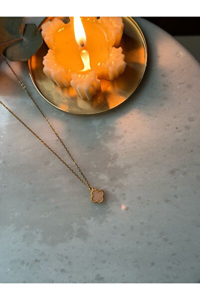 MİOSA 316L Kararmaz Çelik Mineli Mini Yonca Kolye