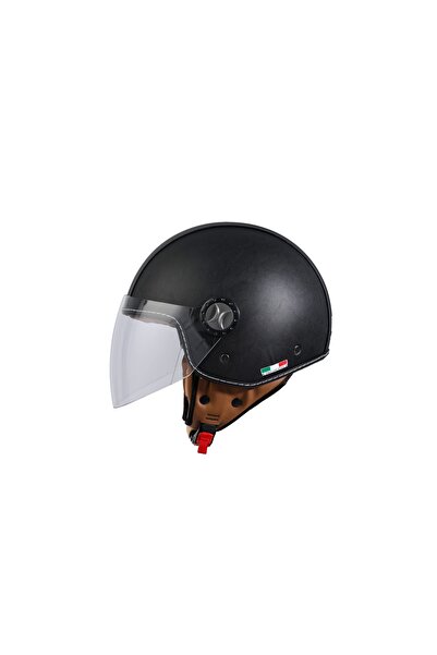 Sway Sw 701 Siyah Kahverengi Yarım Motosiklet Kaskı