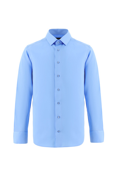 Abdullah Kiğılı Bumbac satinat fără călcat - Cămașă slim cu mânecă lungă