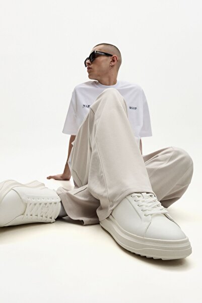 Bershka Erkek Beyaz Kalın Tabanlı Ayakkabı